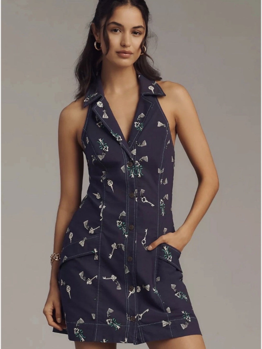 Maeve by Anthropologie The Amelia Collared Vintage Mini Dress Size Small NWT
